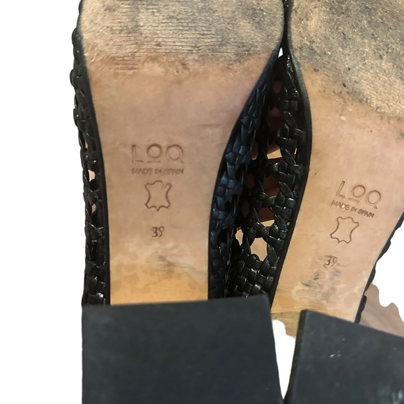 LOQ Leather Braided Black Pumps Size 39 - Picture 4 of 5